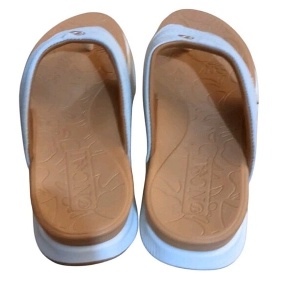 Womens Oncai Comfort Slide sandal, flip flop Sz 11 White Tan orthopedic recovery - Picture 7 of 10
